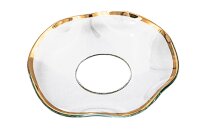 Glas-Kerzenmanschette "Gewellt Goldrand"...