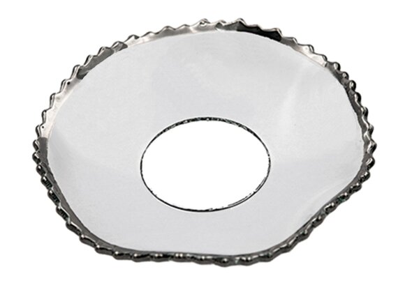 Glas-Kerzenmanschette Gezackt, gewellt Silber für Kerzen bis Ø 25 mm