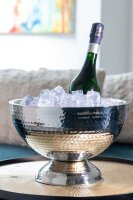 Champagner-/Flaschenkühler Bowl Hammerschlag-Optik...