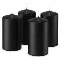 4er Set Adventskranzkerzen Schwarz 80 x 58 mm | Wiedemann...