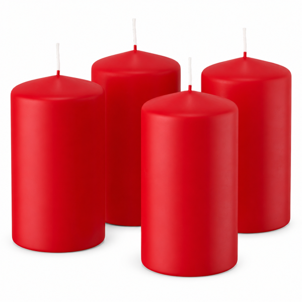 4er Set Adventskranzkerzen Rot | Wiedemann Kerzen