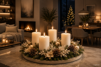4er Set Adventskranzkerzen Elfenbein | Wiedemann Kerzen