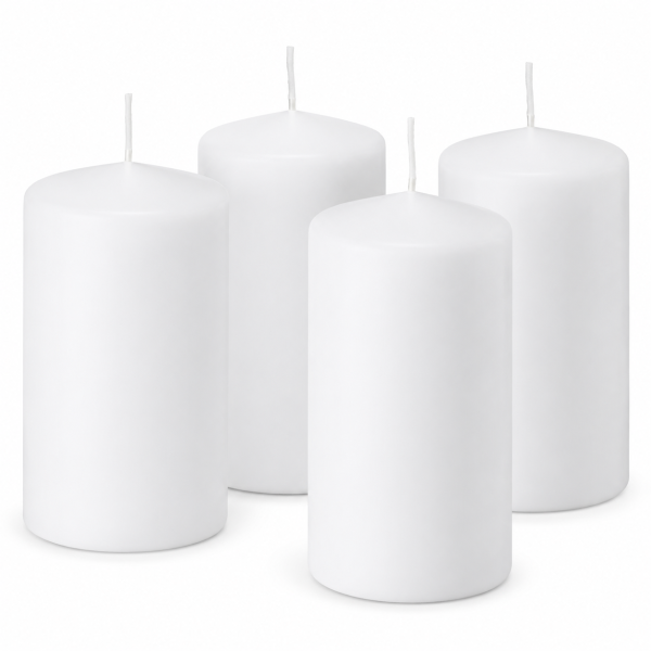 4er Set Adventskranzkerzen Weiß | Wiedemann Kerzen