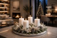 4er Set Adventskranzkerzen Weiß | Wiedemann Kerzen
