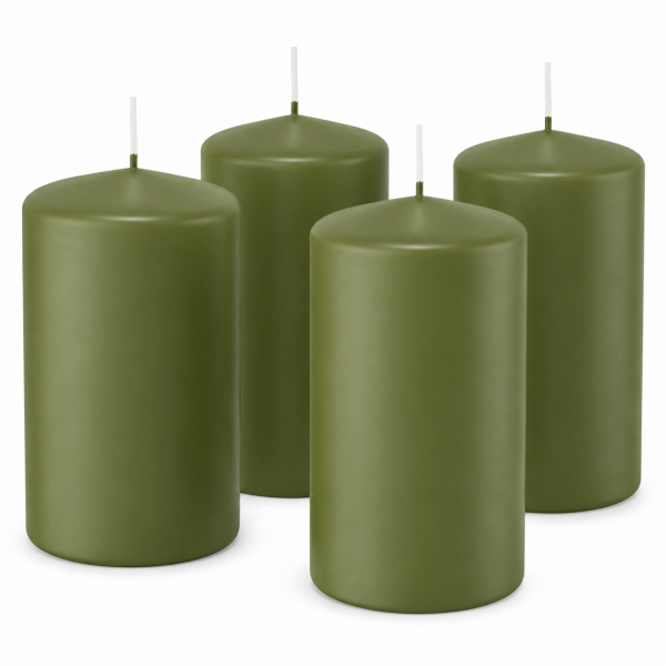 4er Set Adventskranzkerzen Olive | Wiedemann Kerzen