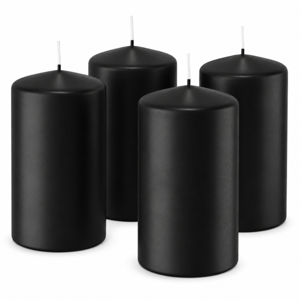 4er Set Adventskranzkerzen Schwarz | Wiedemann Kerzen