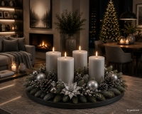 4er Set Adventskranzkerzen Zinn | Wiedemann Kerzen