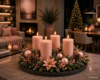 4er Set Adventskranzkerzen Lachs | Wiedemann Kerzen