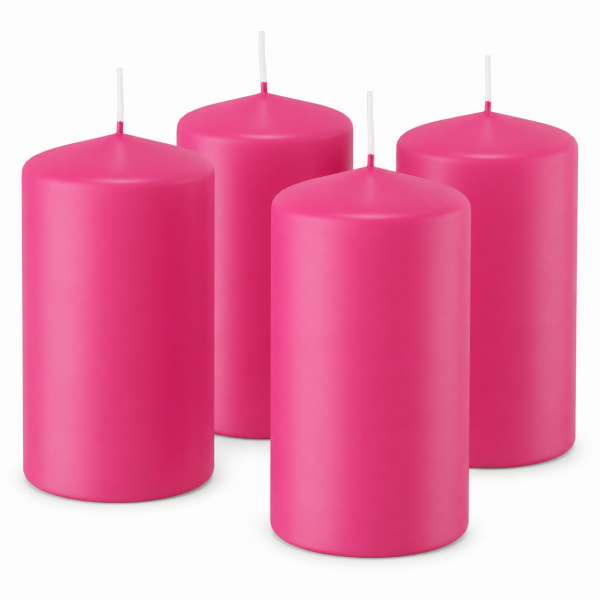 4er Set Adventskranzkerzen Pink | Wiedemann Kerzen