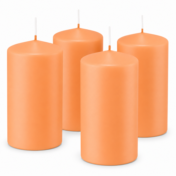 4er Set Adventskranzkerzen Aprikose | Wiedemann Kerzen