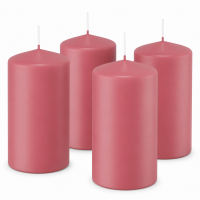 4er Set Adventskranzkerzen Erdbeerrosa | Wiedemann Kerzen