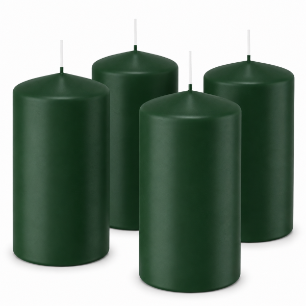 4er Set Adventskranzkerzen Tannengrün | Wiedemann Kerzen