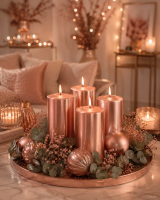 4er Set Adventskranzkerzen Rosegold | Wiedemann Kerzen