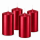 4er Set Adventskranzkerzen Rubin Rot Metallic | Wiedemann Kerzen