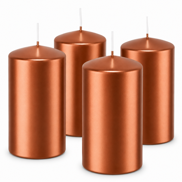 4er Set Adventskranzkerzen Kupfer | Wiedemann Kerzen