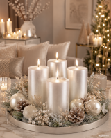 4er Set Adventskranzkerzen Perle | Wiedemann Kerzen #1