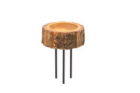 Kerzenstecker Mangoholz mit Rinde 50 mm für...
