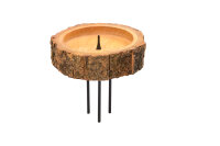 Kerzenstecker Mangoholz mit Rinde 80 mm für...