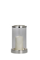Windlicht "Modern"versilbert glatt poliert, H...