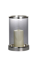 Windlicht "Modern"versilbert glatt poliert, H...