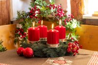 Adventskranz-Kerzenhalter, H 2,0cm  D 7,5cm, versilbert, Anlaufgeschützt