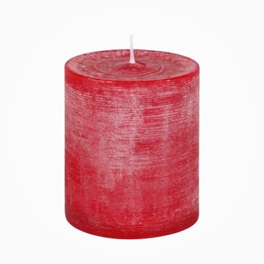 Premium Rustik durchgefärbte Stumpenkerze Rot 100 x Ø 80 mm, 1 Stück