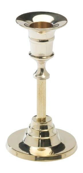 Tischleuchter Messing Gold poliert Höhe 12 cm für Kerzen Ø 2 - 2,5 cm
