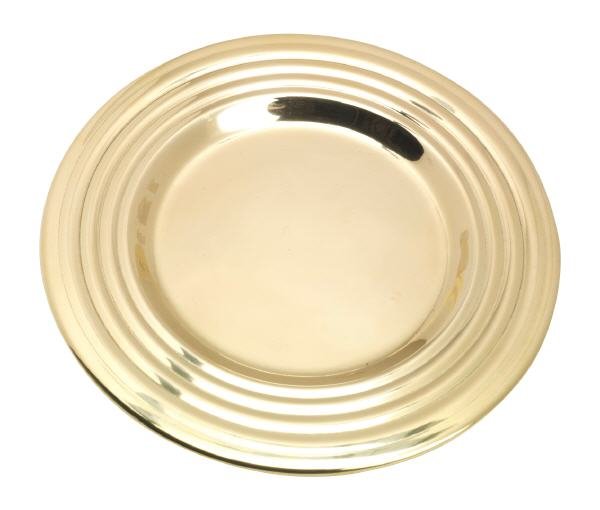 Kerzenteller Messing Gold poliert Ø 15 cm für Kerzen Ø 9 cm