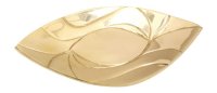 Kerzenteller Blatt Messing Gold poliert 9 x 5,5 cm innen...