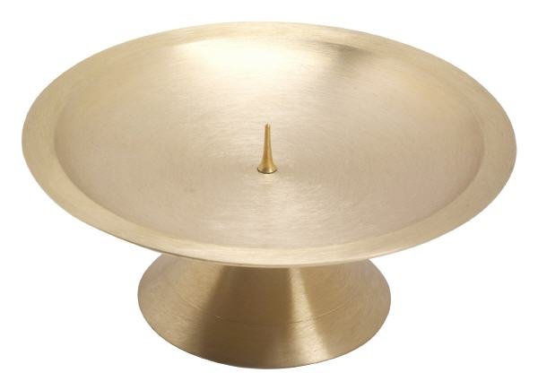 Kerzenleuchter dünner Dorn Messing Golg matt Ø 13,5 cm für Kerzen Ø 11 cm