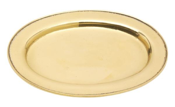 Kerzenteller Oval Messing Gold poliert 9 x 5,5 cm innen