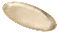 Kerzenteller Oval Messing Gold matt 16 x 7 cm