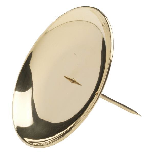 Adventskranzteller Messing Gold poliert Dorn abschraubbar Ø 12 cm