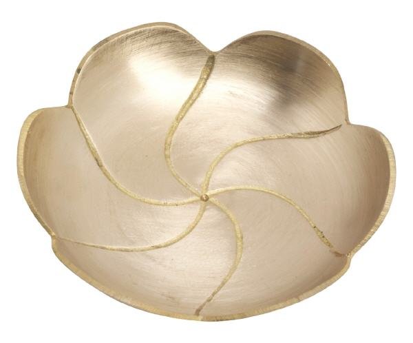 Kerzenteller Lotus Messing Gold matt Ø 9,5 cm für Kerzen Ø 7 cm