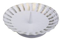 Kerzenleuchter Eisen weiss/gold mit Dorn Ø 11 cm...