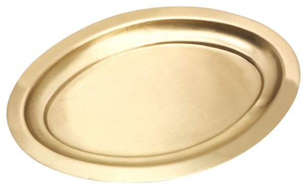 Kerzenteller Oval Messing Gold poliert 16 x 9,5 cm innen
