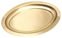 Kerzenteller Oval Messing Gold poliert 16 x 9,5 cm innen