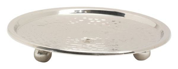 Kerzenteller Messing Silber poliert Ø 10 cm innen