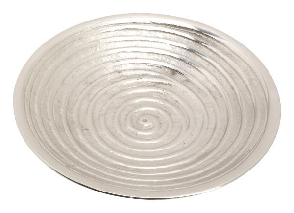 Kerzenteller Spirale Messing Silber Ø 14 cm für Kerzen Ø 12 cm