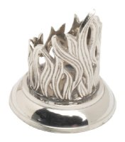 Kerzenhalter Flamme Messing Silber poliert für...