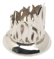 Kerzenhalter Flamme Messing Silber poliert für...