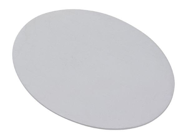 Kerzenteller Oval Aluminium Weiß gebürstet Unterseite mit Filz 17 x 12 cm