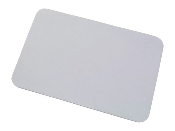 Kerzenteller Rechteck Aluminium Weiß gebürstet Unterseite mit Filz 20,5 x 14 cm