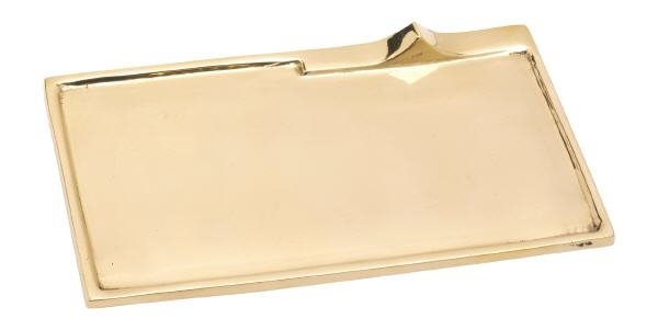 Kerzenteller Rechteck Messing Gold poliert 15,5 x 7 cm innen