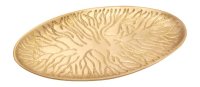 Kerzenteller Oval Messing Gold matt 18 x 9 cm