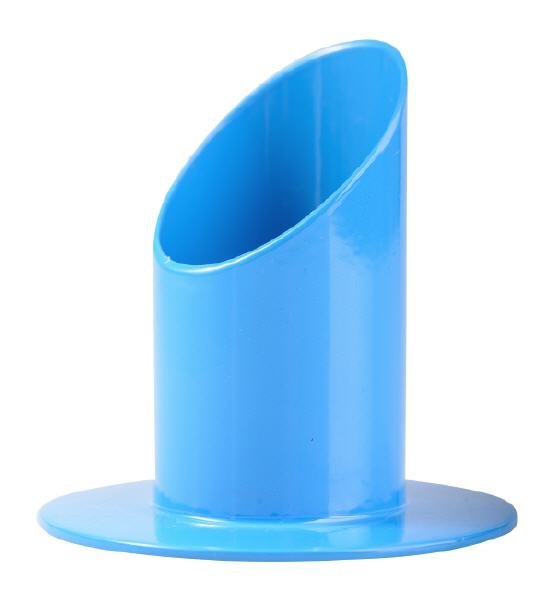 Langkerzenhalter Eisen Rund Blau für Kerzen Ø 5 cm