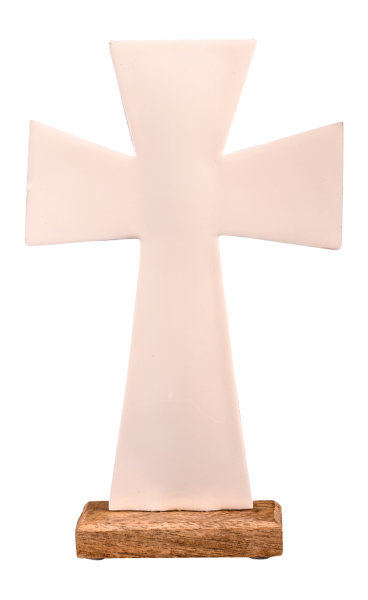 Standkreuz weiß H 26 cm