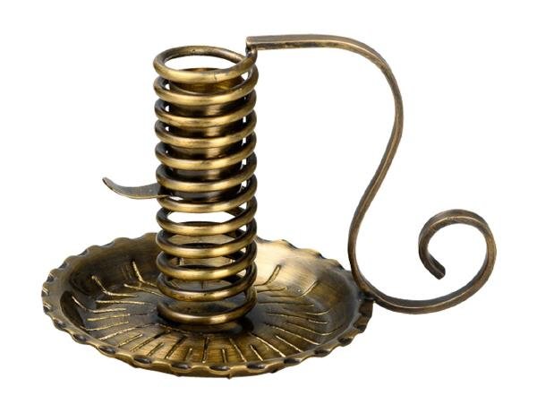 Spiral-Leuchter Messing Gold Höhe 12 cm für Kerzen Ø 2 - 25 cm