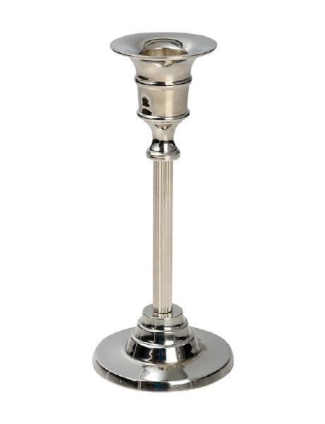 Tischleuchter Messing Silber Höhe 16 cm für Kerzen Ø 2 - 25 cm