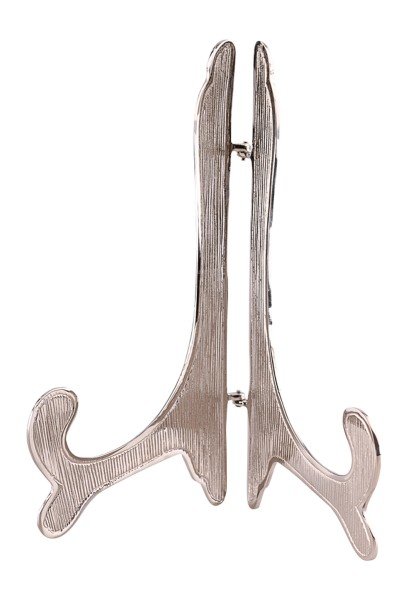 Buch-/Tellerständer vernickelt H 10 cm